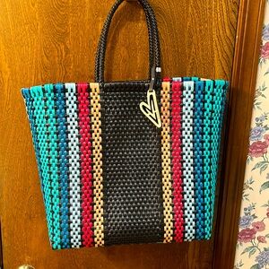NEW Maria Victoria Handwoven Upcycled Plastic Shoulder Bag Purse, One of a Kind